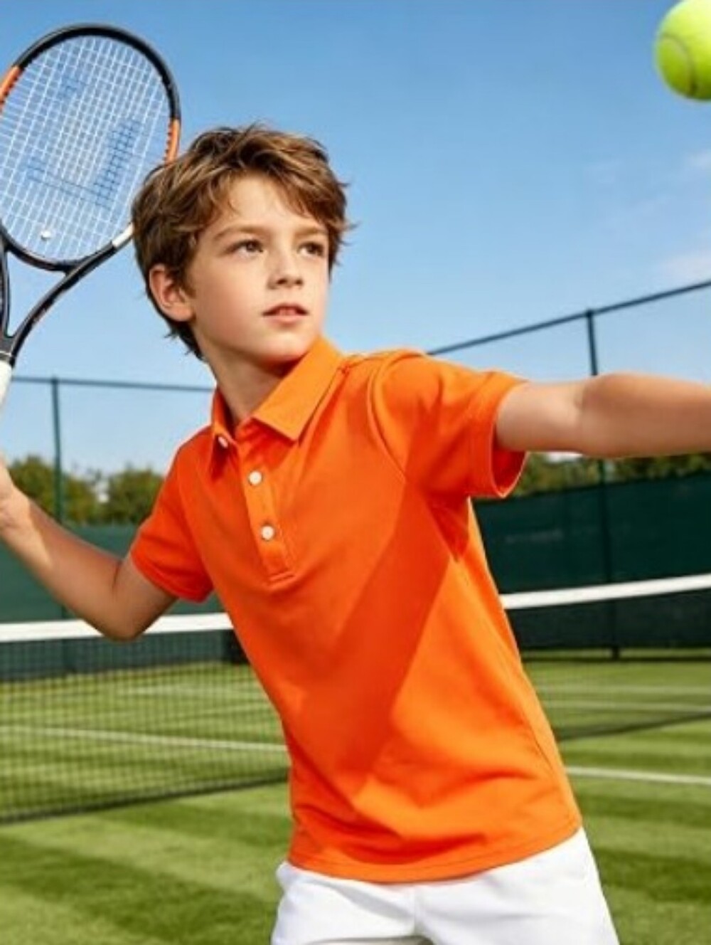 Boys Performance Polo Dry Fit Short Sleeve School Uniform Orange